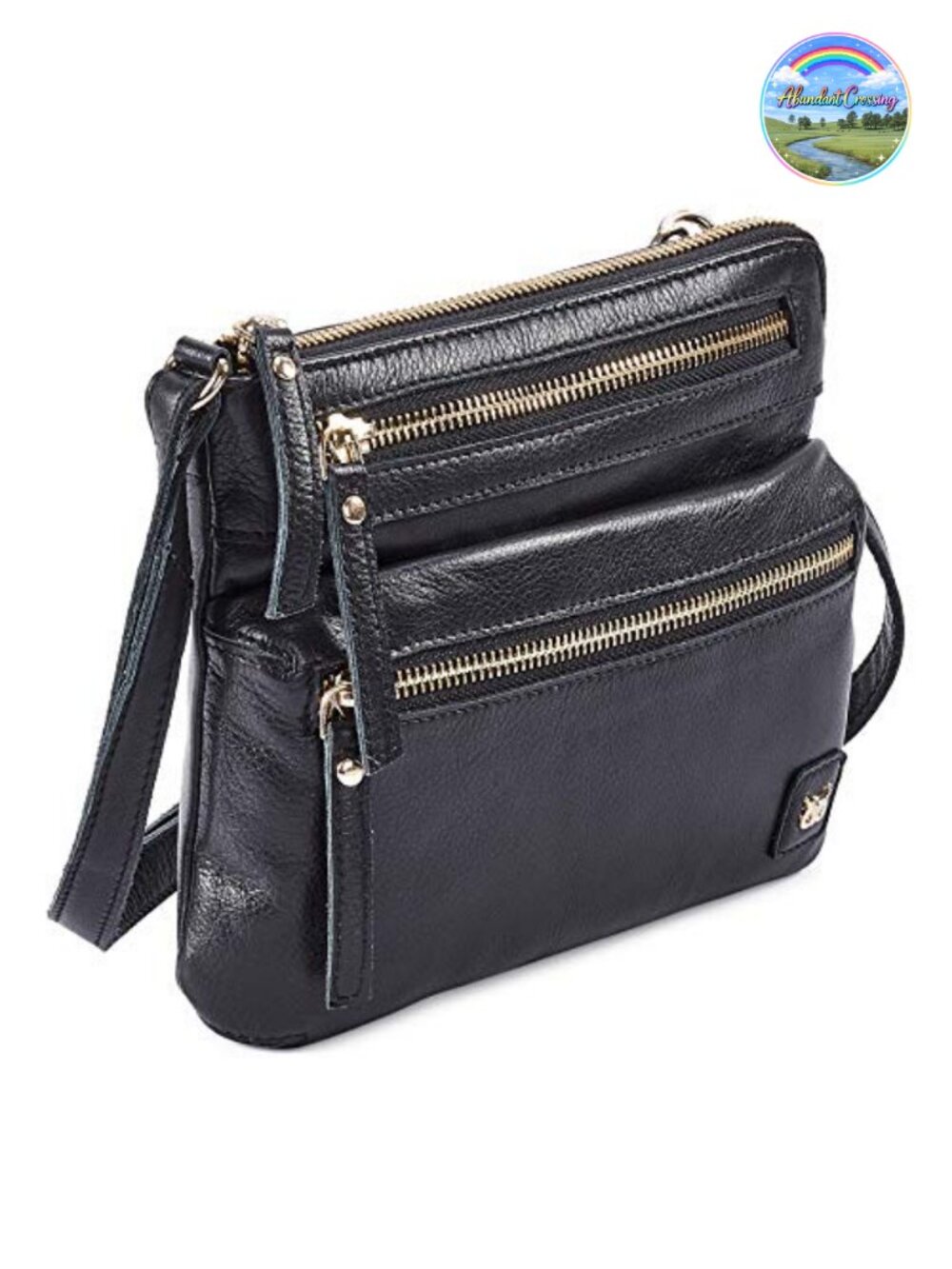 Genuine Leather Crossbody Bag Small Sling Purse Multi Pocket